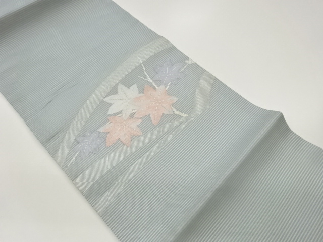 絽紅葉模様織出し名古屋帯